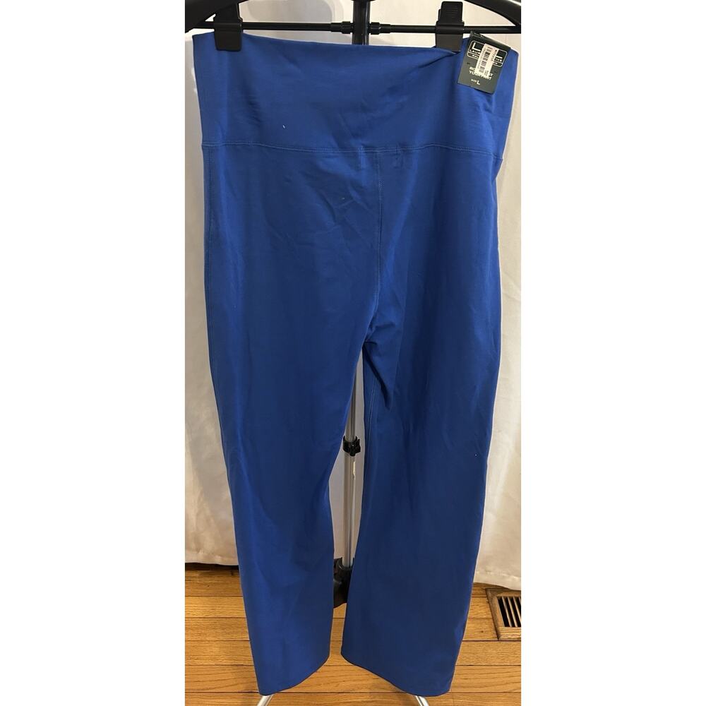 NWT Lauren Active Ralph Lauren Roll Waist Yoga Pants size L in Blue - Picture 2 of 4